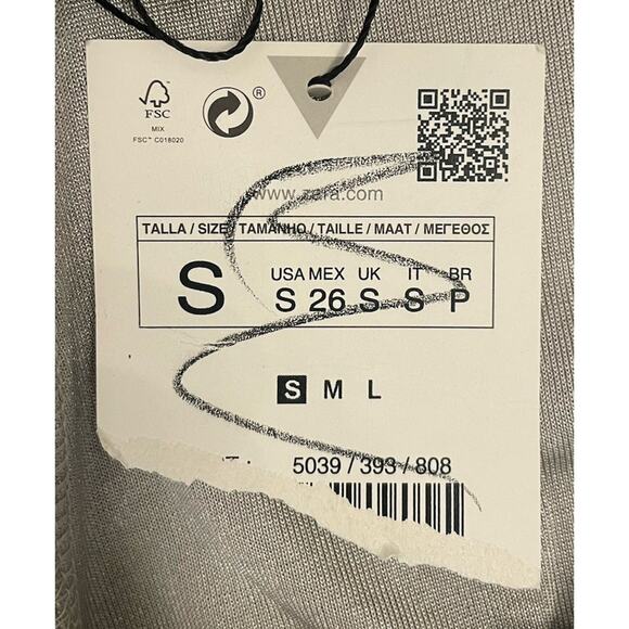 Zara Women’s Metallic Silver Wide Leg Pull On Pants Size Small NWT - Picture 3 of 5